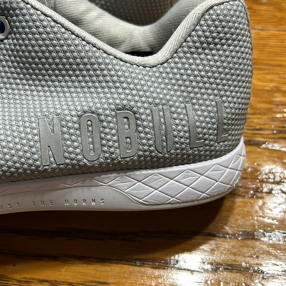 NOBULL Superfabric trainers. Unisex Men’s 8.5, Women’s 10. Gray, blue laces. - Picture 2 of 13